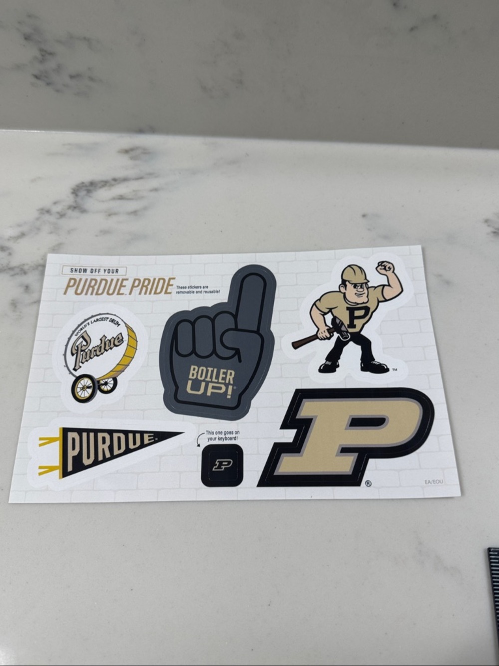 Purdue University Sticker Sheet - Black & Gold